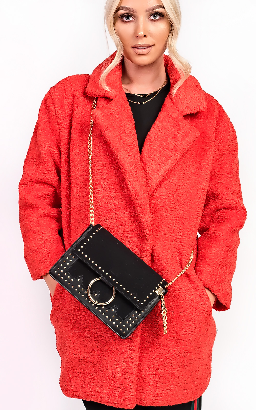 Kayli Boucle Collar Button Coat Thumbnail Kayli Boucle Collar Button Coat Thumbnail