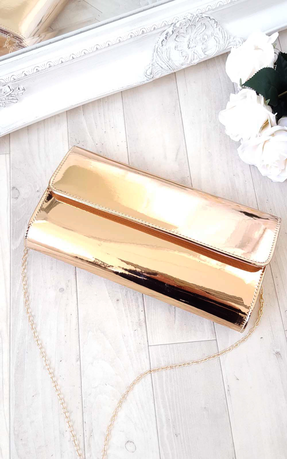 Mika Metallic Envelope Clutch Bag Thumbnail Mika Metallic Envelope Clutch Bag Thumbnail