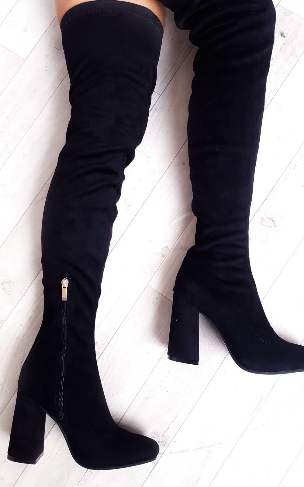 Abigail Faux Suede Knee High Boots