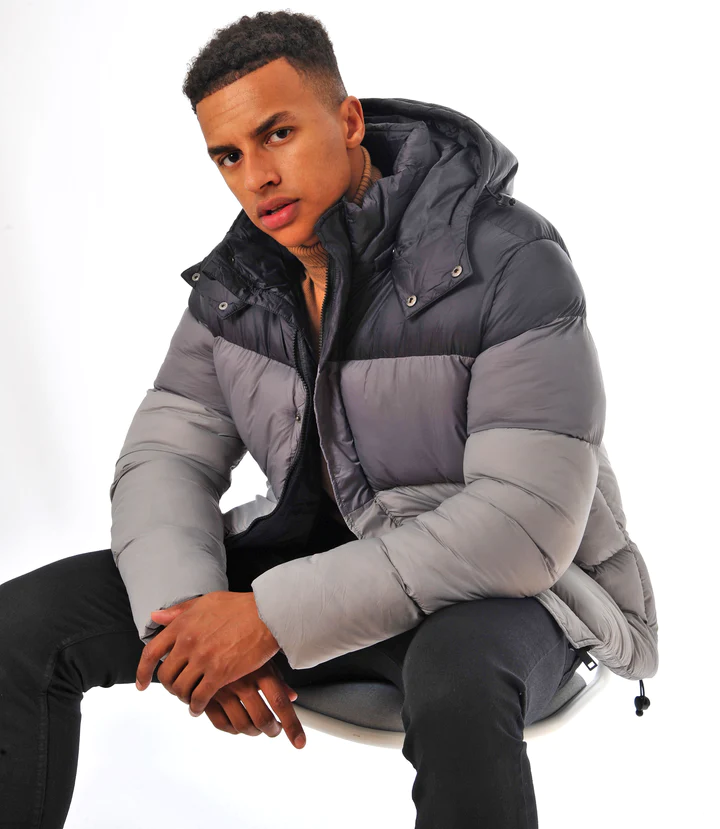 Jacob Heavy Puffer Jacket Coat With Contrast Colour Thumbnail Jacob Heavy Puffer Jacket Coat With Contrast Colour Thumbnail