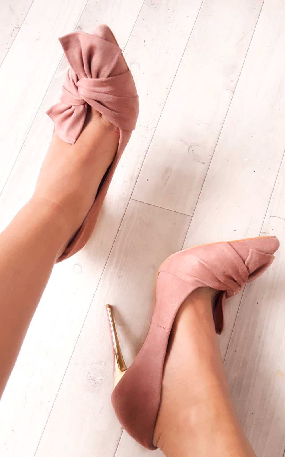 Miley Bow Faux Suede Heels Miley Bow Faux Suede Heels