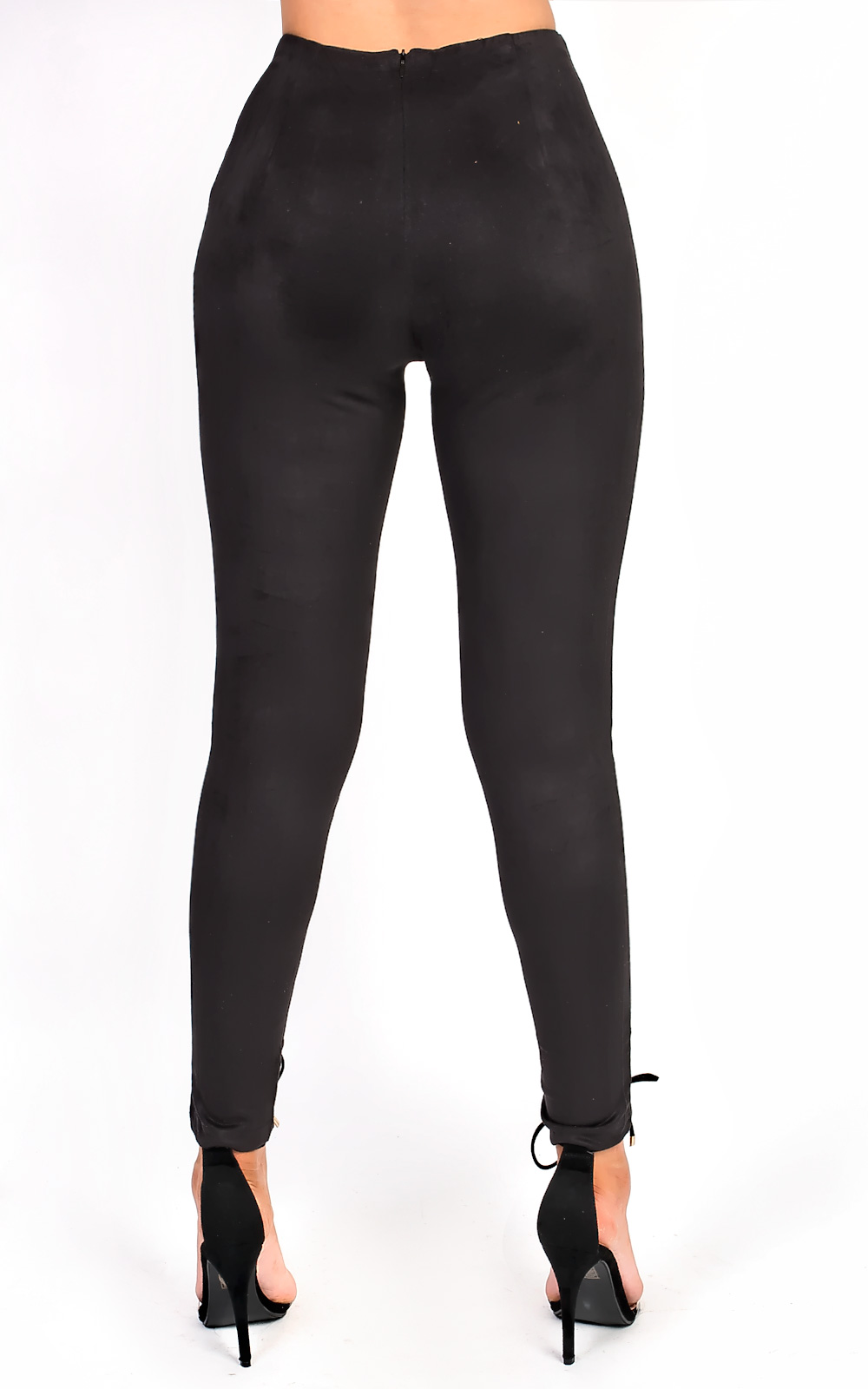 Tianna High Waist Button Faux Suede Leggings Thumbnail Tianna High Waist Button Faux Suede Leggings Thumbnail