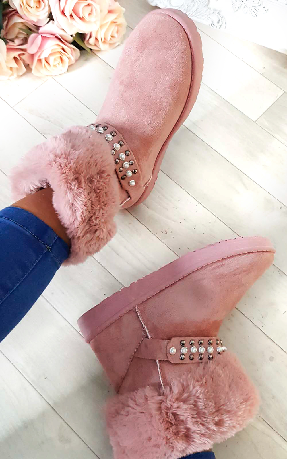 Carla Faux Fur Platform Embellished Boots Thumbnail Carla Faux Fur Platform Embellished Boots Thumbnail