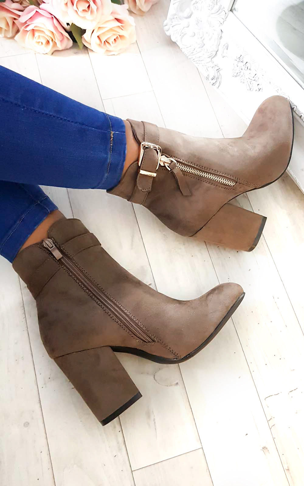 Misa Buckle Faux Suede Ankle Boots Thumbnail Misa Buckle Faux Suede Ankle Boots Thumbnail