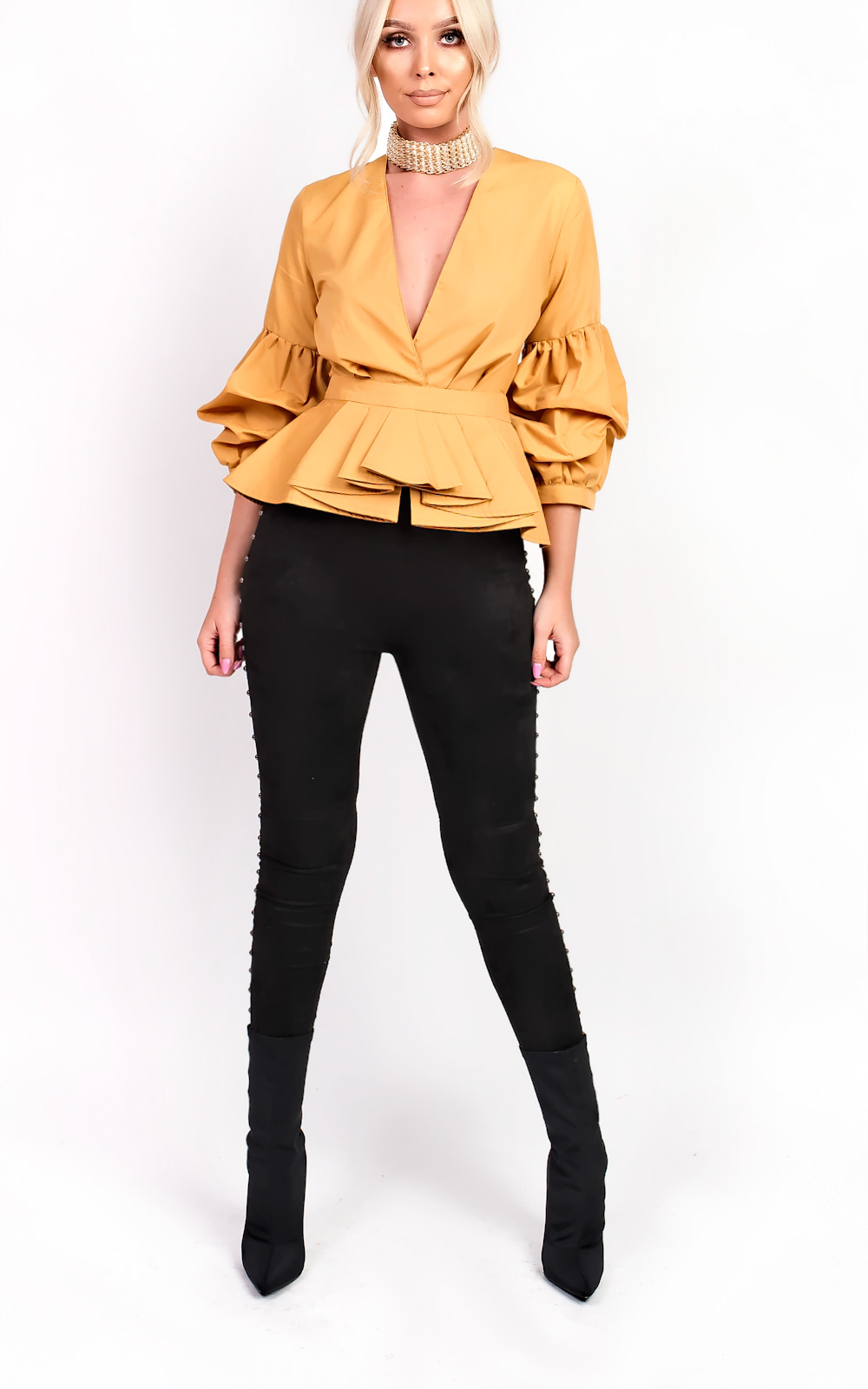 Paige High Waist Beaded Side Faux Suede Leggings Thumbnail Paige High Waist Beaded Side Faux Suede Leggings Thumbnail