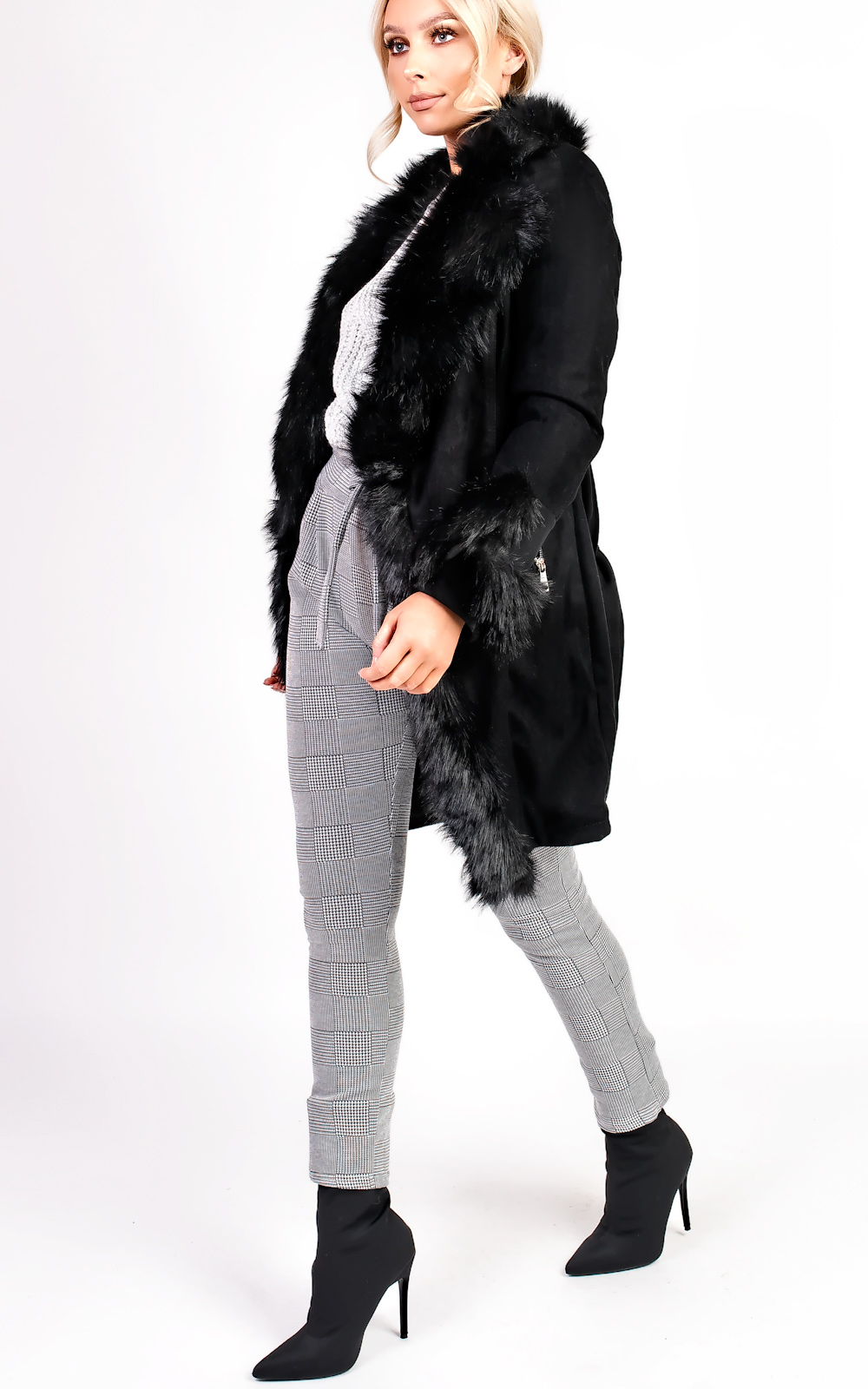 Toula Faux Suede Fur Longline Jacket Thumbnail