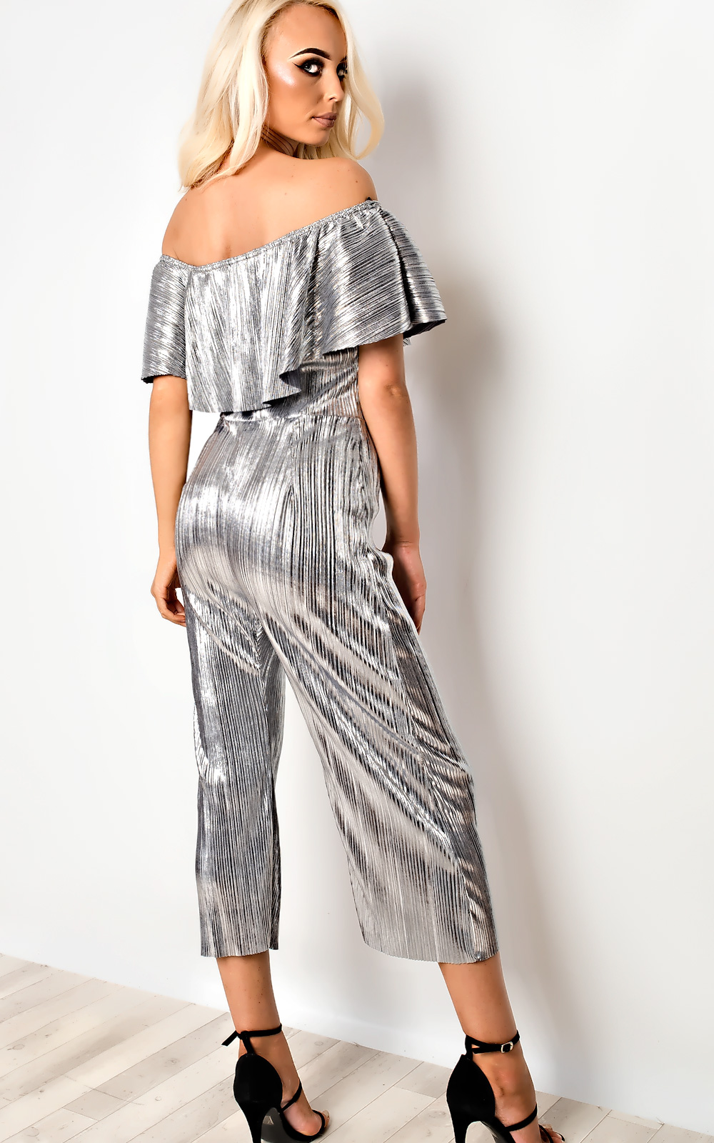 Shayla Metallic Ribbed Jumpsuit Thumbnail Shayla Metallic Ribbed Jumpsuit Thumbnail