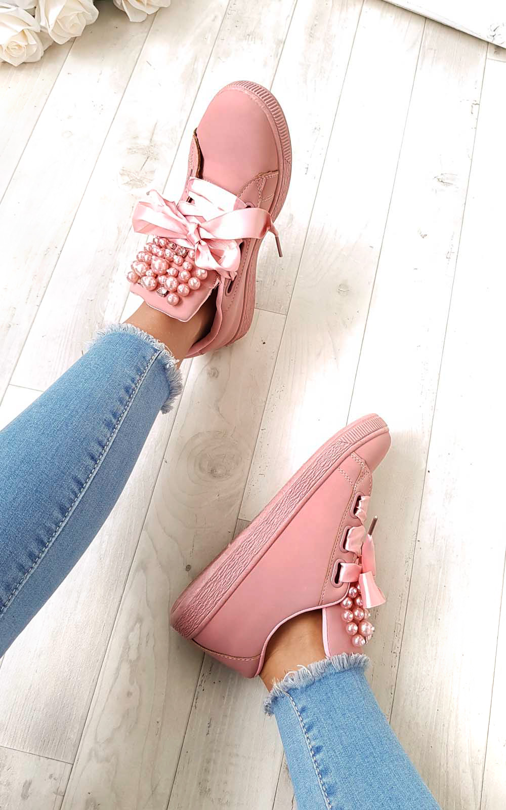Ayla Embellished Faux Leather Trainers Ayla Embellished Faux Leather Trainers