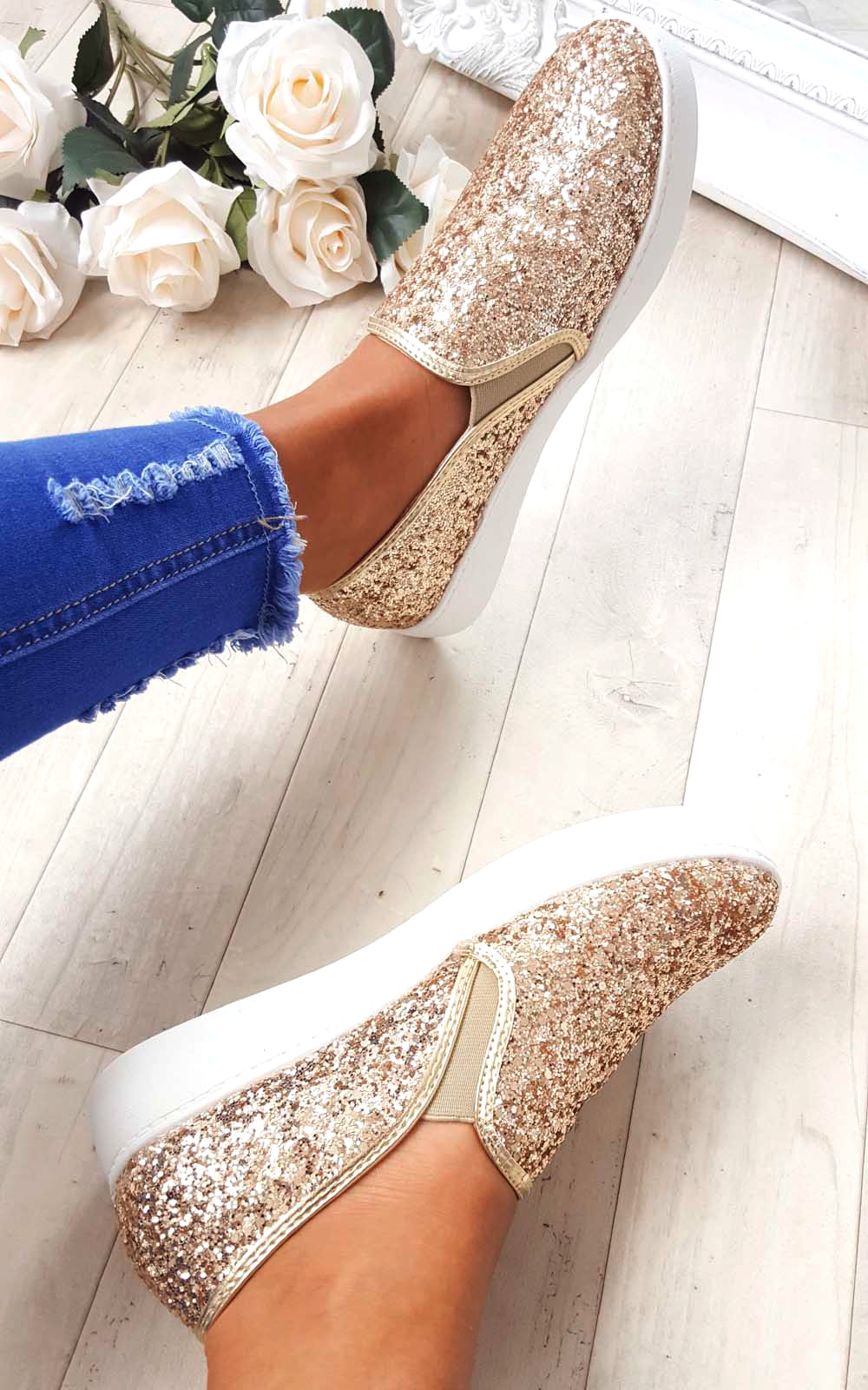 Alex Slip On Chunky Glitter Trainers Thumbnail