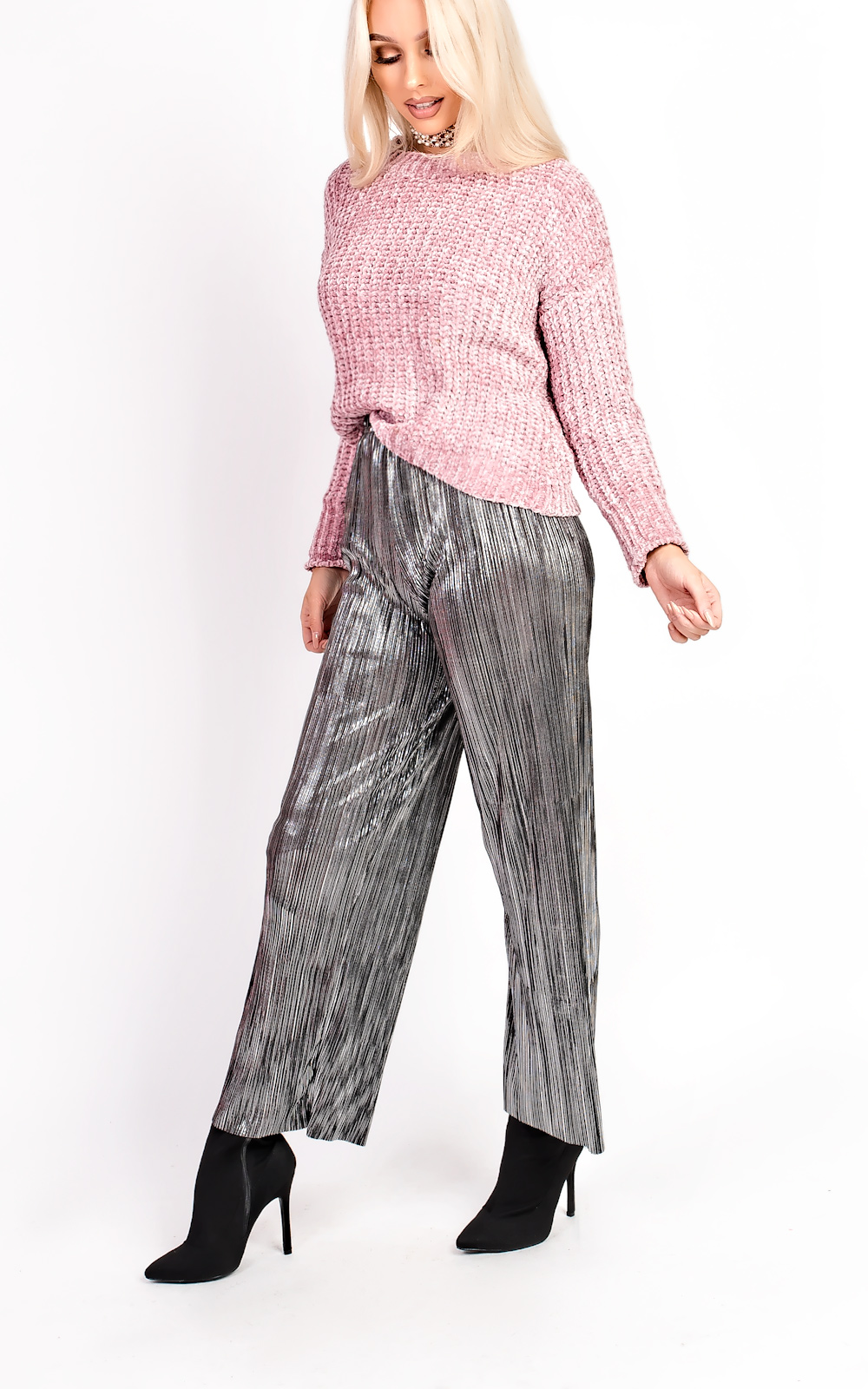 Shelly High Waist Wide Leg Pleated Trousers Thumbnail