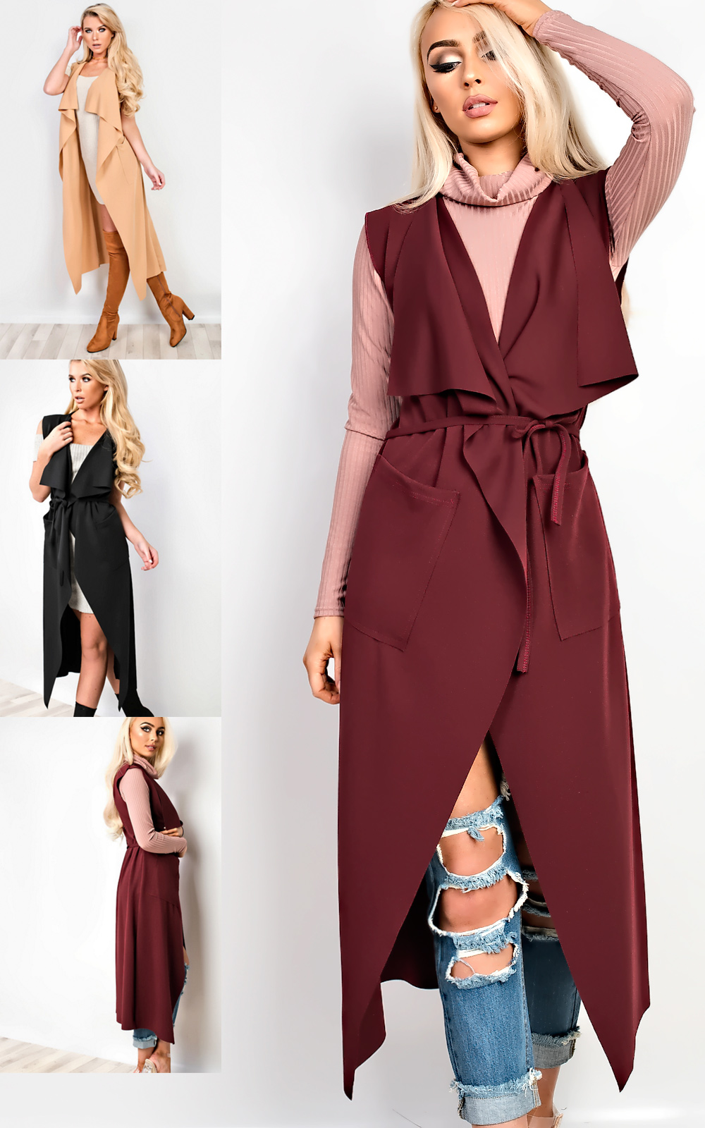 Kasey Sleeveless Duster Coat Thumbnail