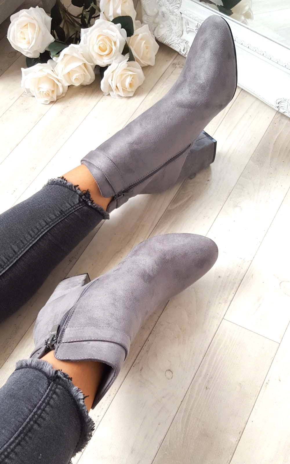 Misa Buckle Faux Suede Ankle Boots Misa Buckle Faux Suede Ankle Boots