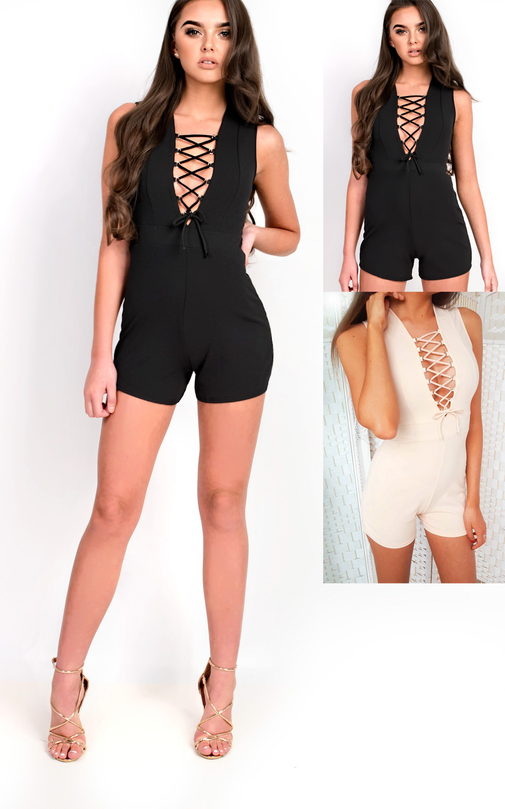 Priya Lace Up Playsuit Thumbnail