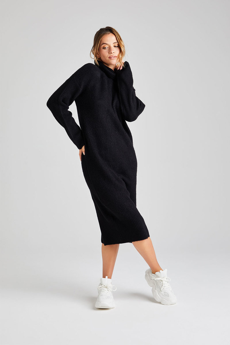 Maisie Camel Roll Neck Knitted Midi Dress Maisie Camel Roll Neck Knitted Midi Dress