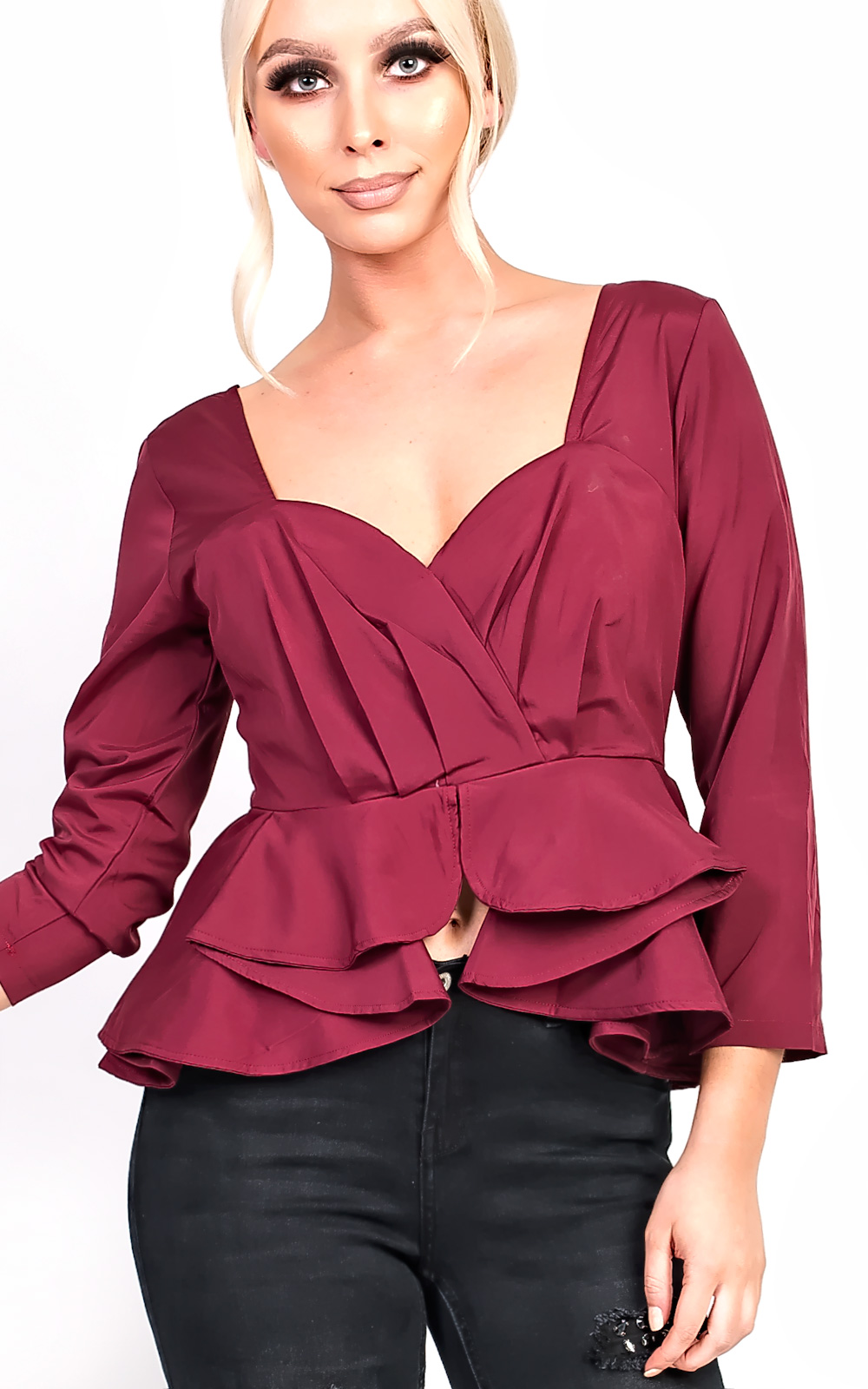 Haylia Longed Sleeve Peplum Top 