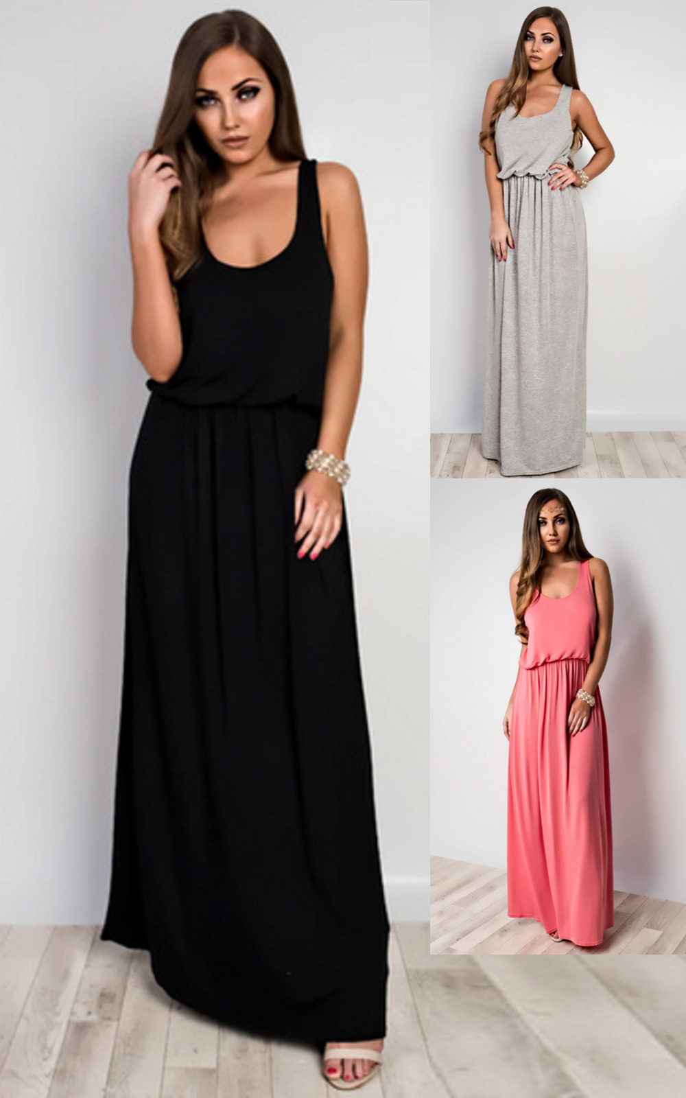 Aida Gathered Maxi Dress Thumbnail