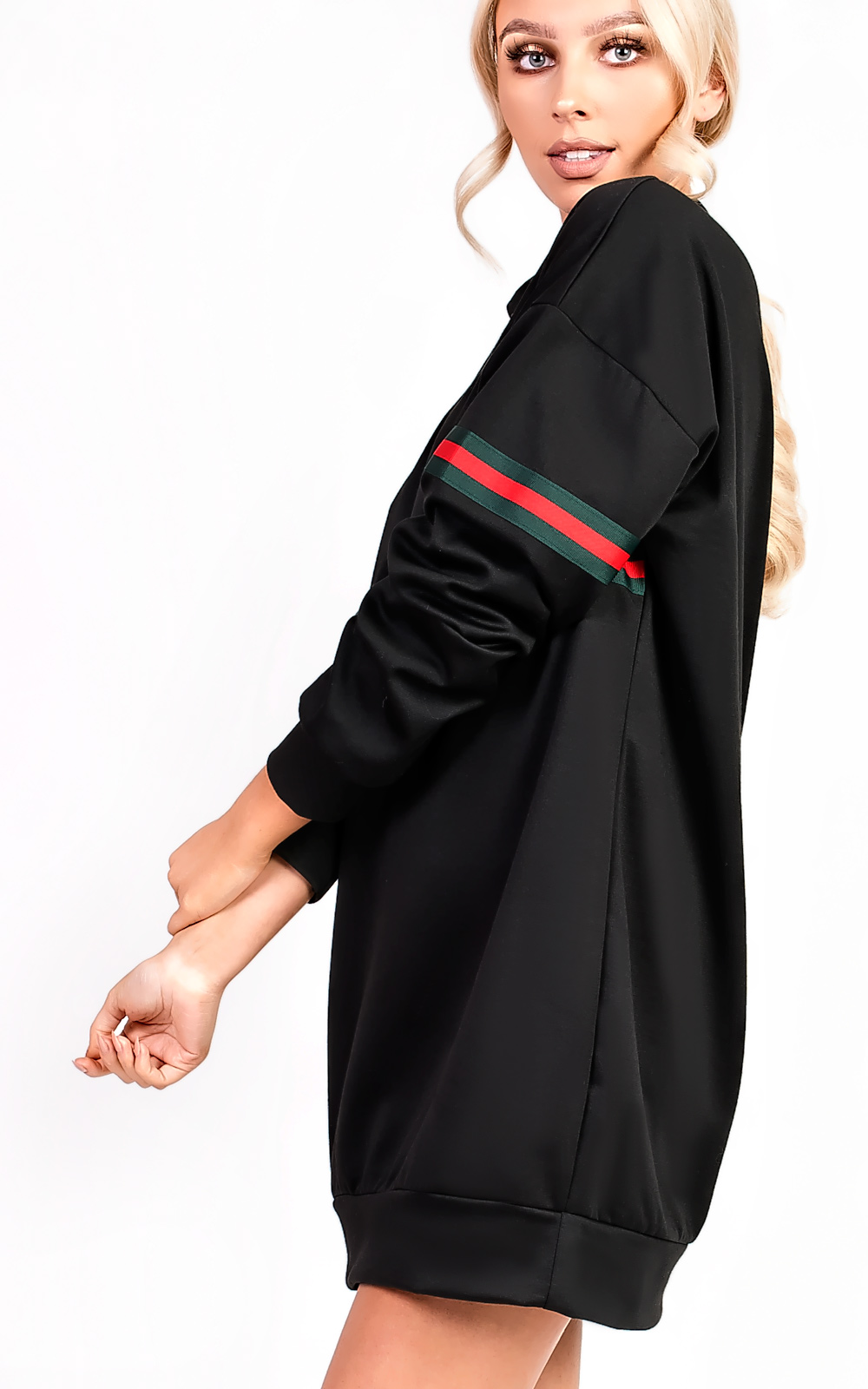 Kylie Striped Oversized Jumper Dress Thumbnail Kylie Striped Oversized Jumper Dress Thumbnail