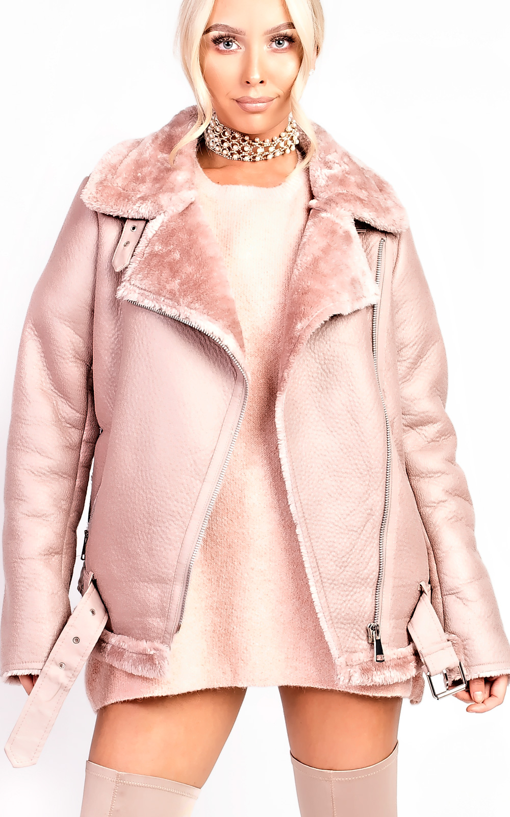 Kiara Oversized Faux Shearling Jacket Thumbnail