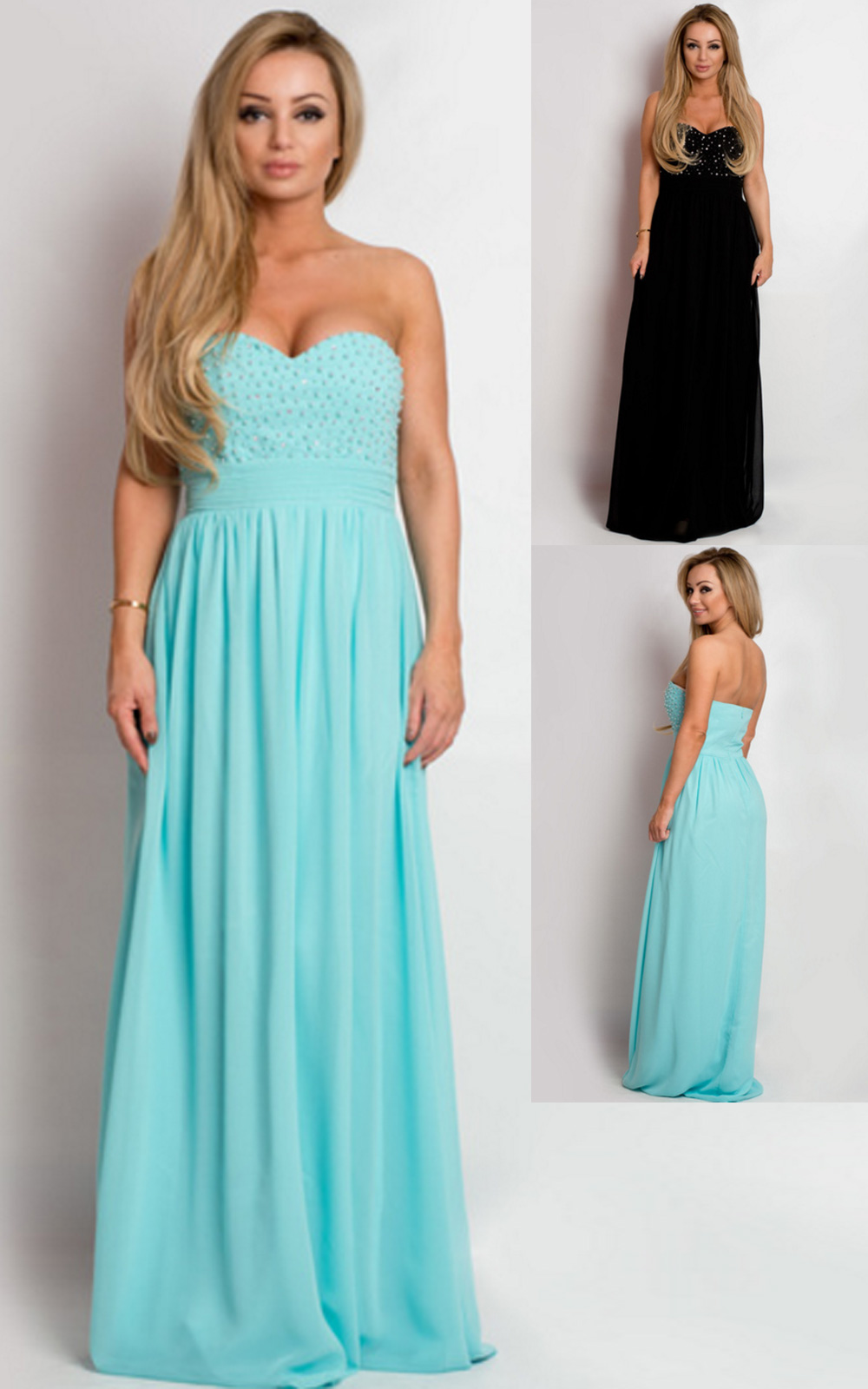 Essa Strapless Evening Dress Thumbnail