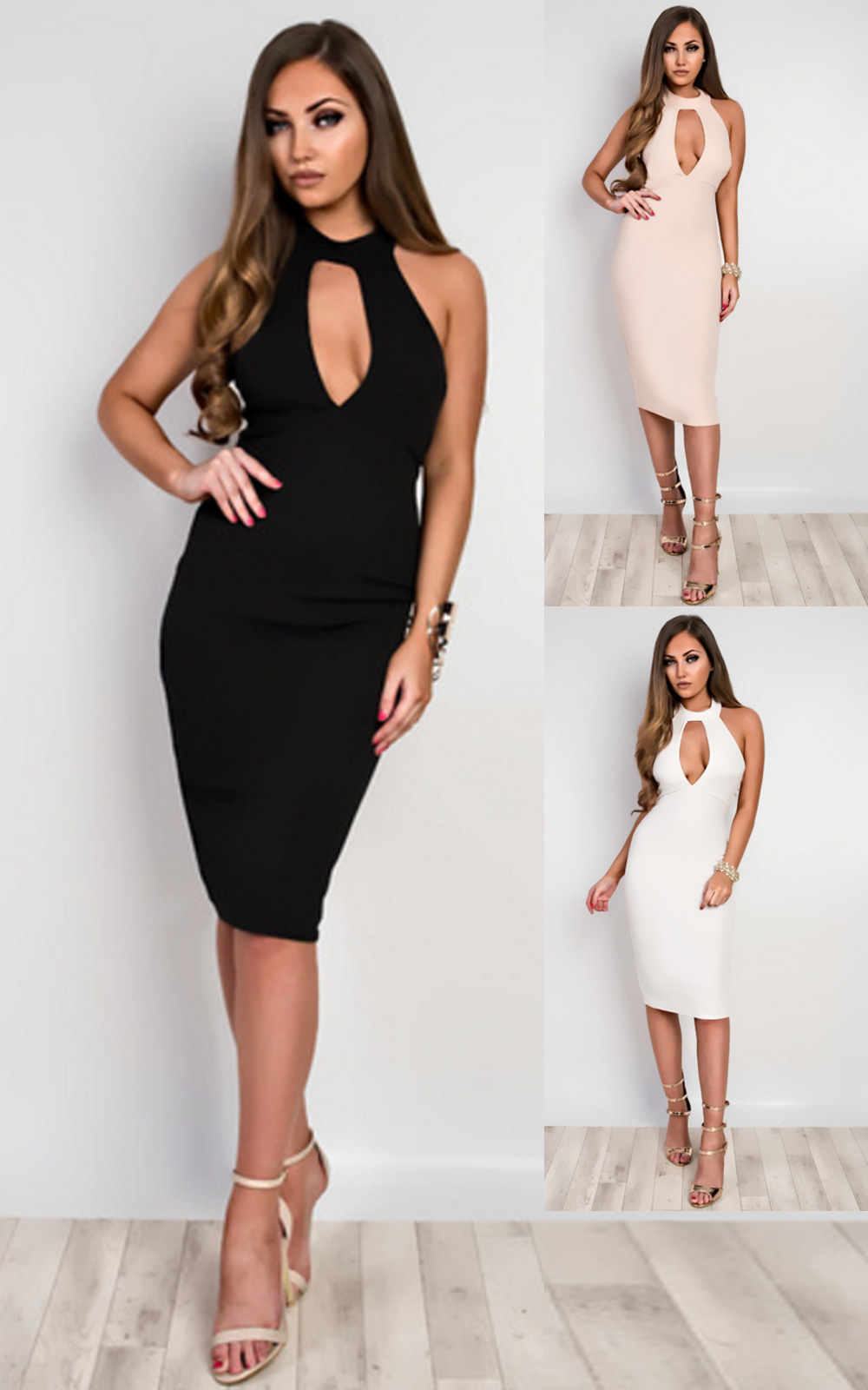 Casey Choker Neck Bodycon Dress Thumbnail