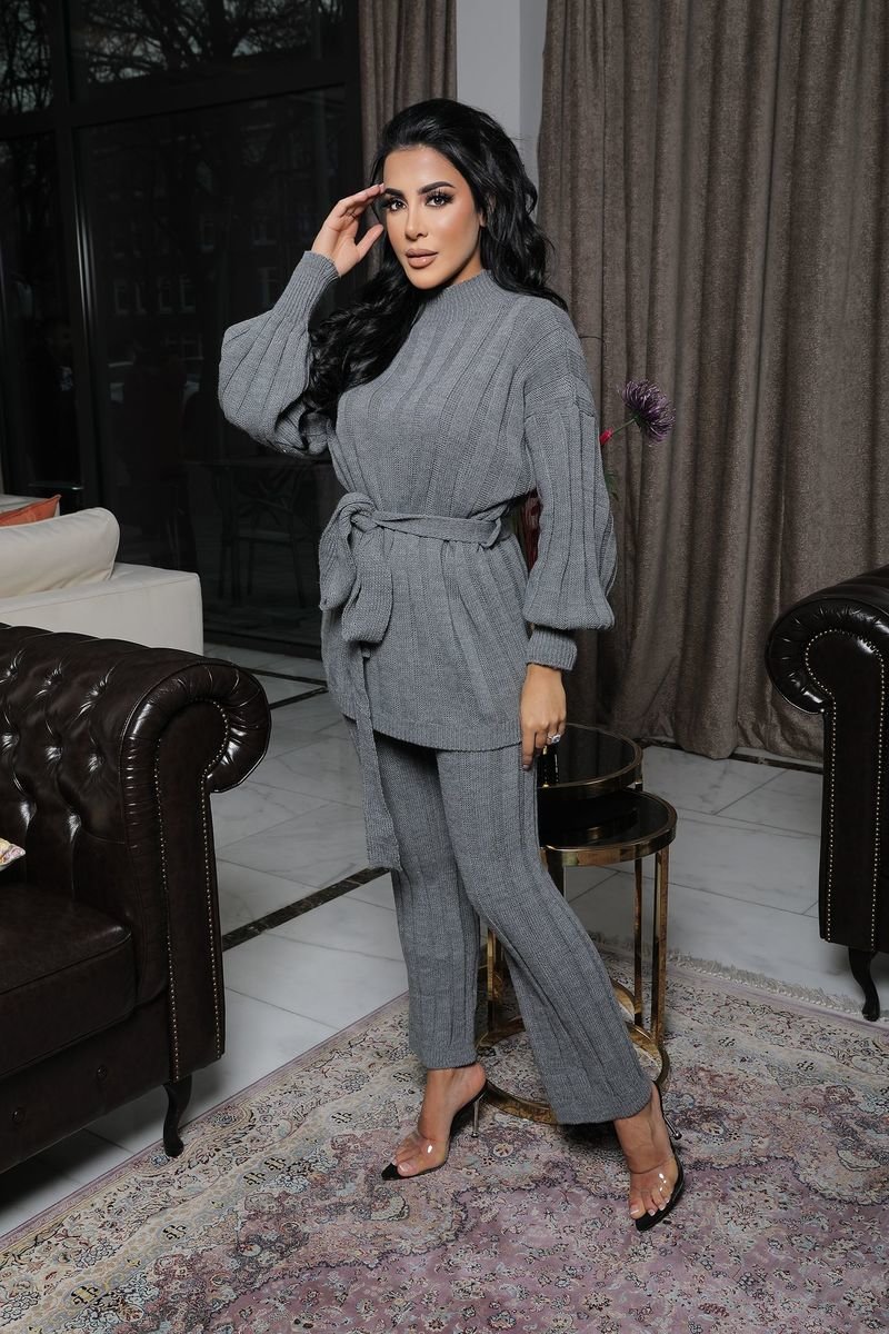 Amber Belted Top and Trouser Knitted Co-ord