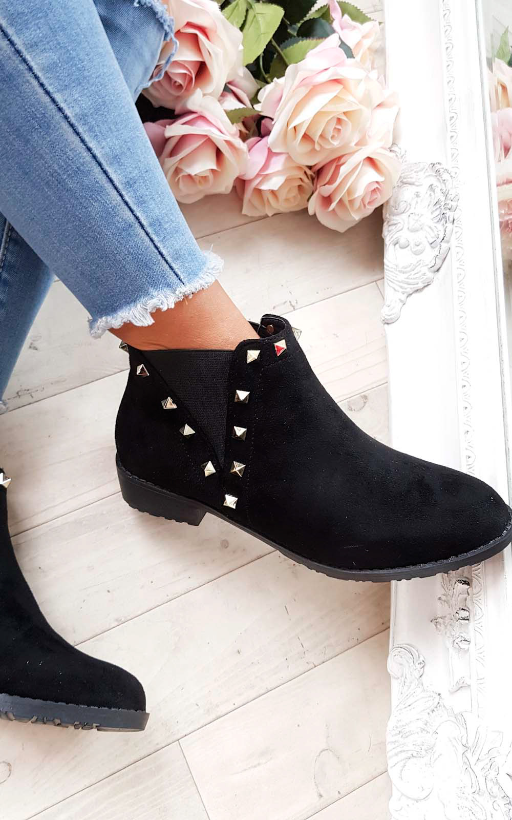 Keir Studded Chelsea Faux Suede Ankle Boots Thumbnail