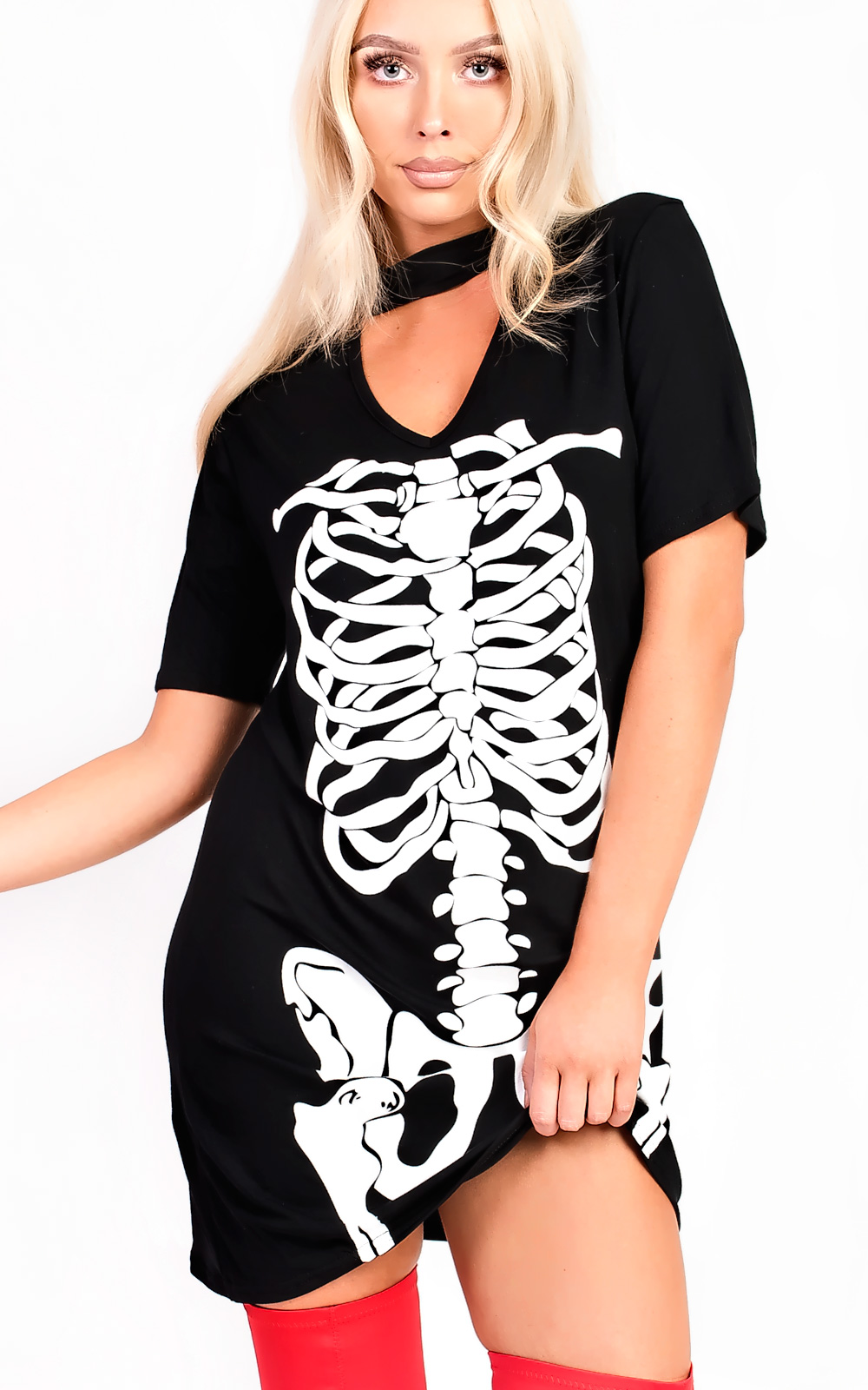 Skeleton Fancy Short Sleeved Dress Thumbnail Skeleton Fancy Short Sleeved Dress Thumbnail