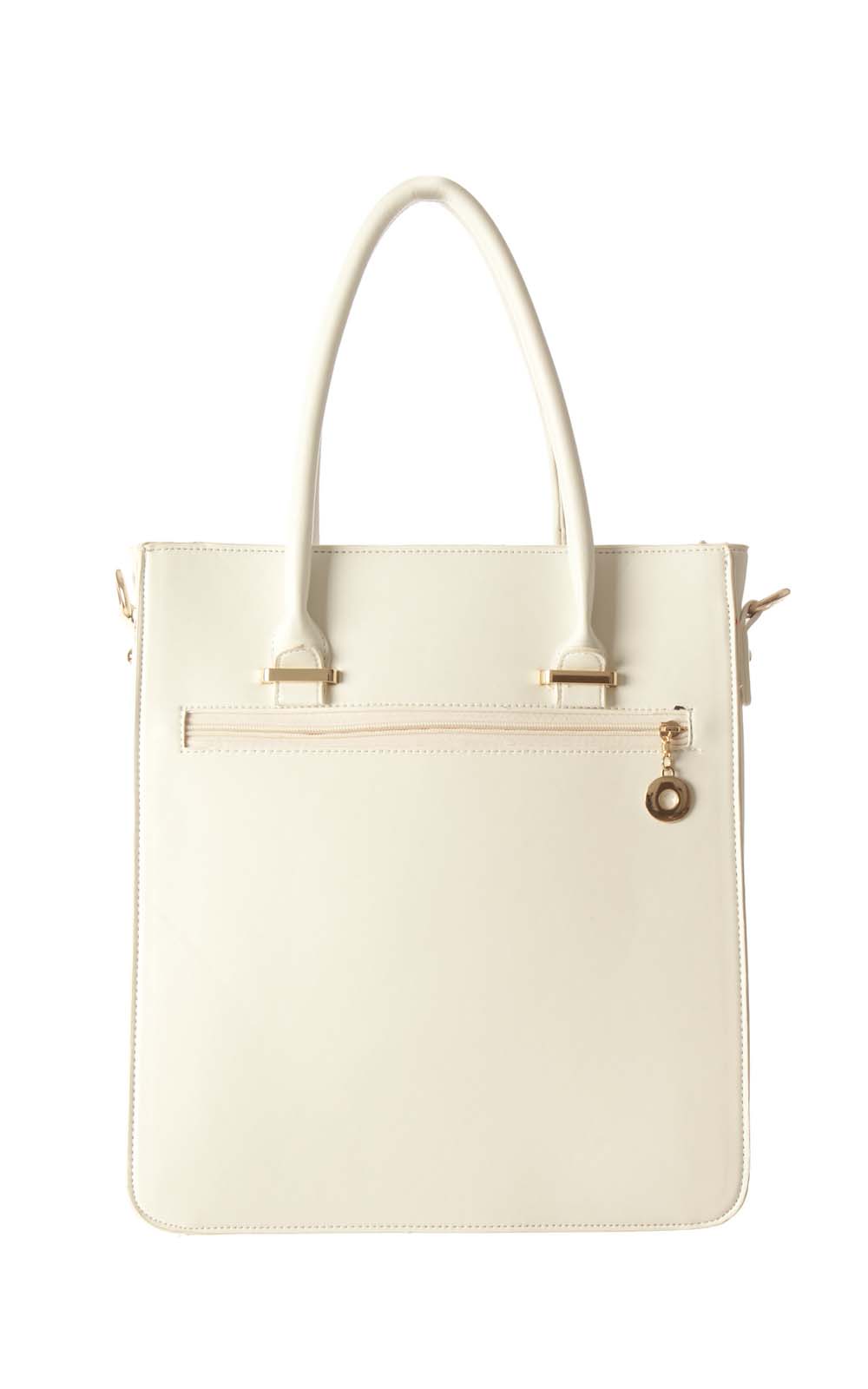 Dacie White Leather Style Handbag Thumbnail