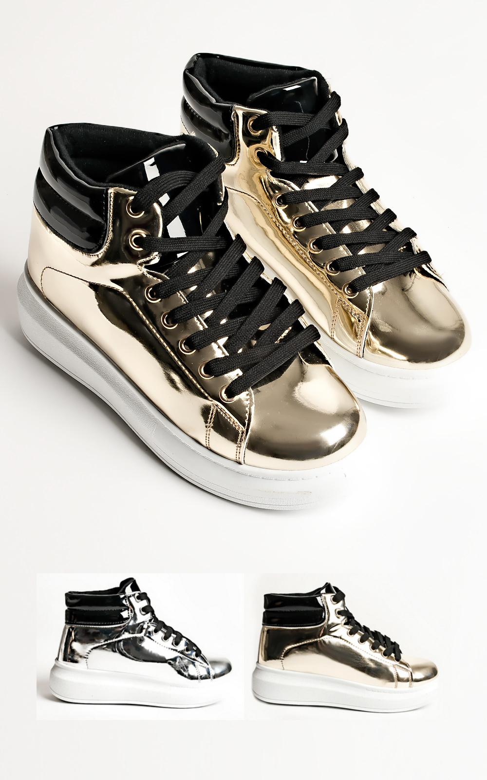 Esme Metallic Platform Trainers Thumbnail