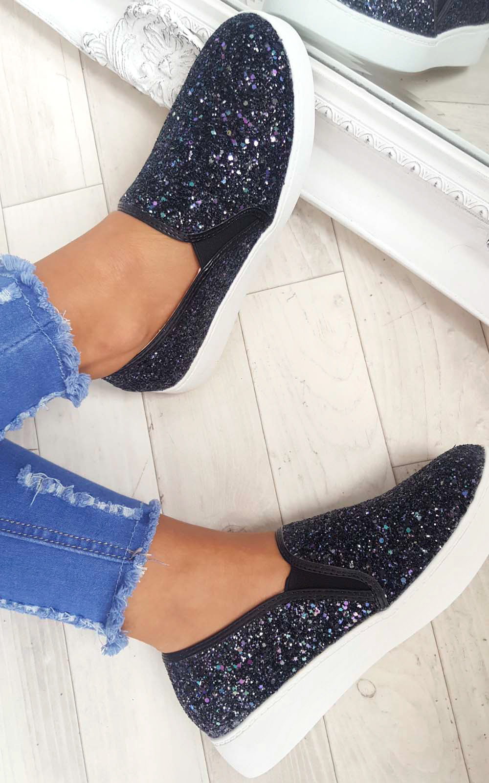 Alex Slip On Chunky Glitter Trainers Thumbnail Alex Slip On Chunky Glitter Trainers Thumbnail