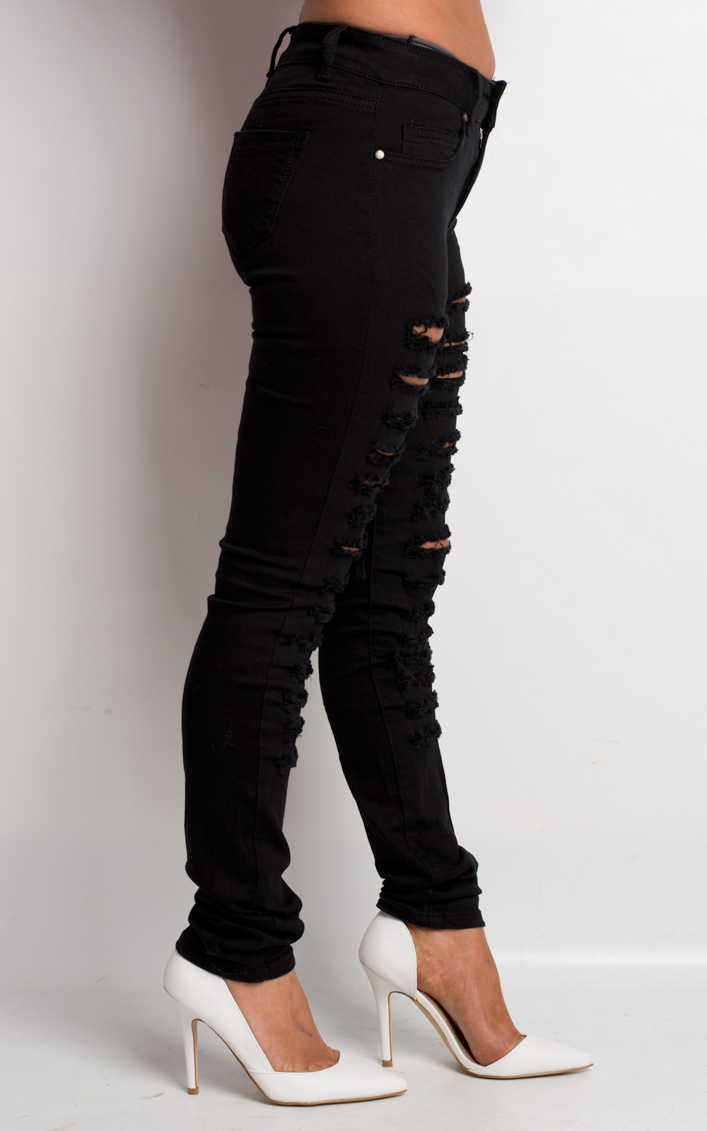 Cassie Ripped Black Skinny Jeans Thumbnail