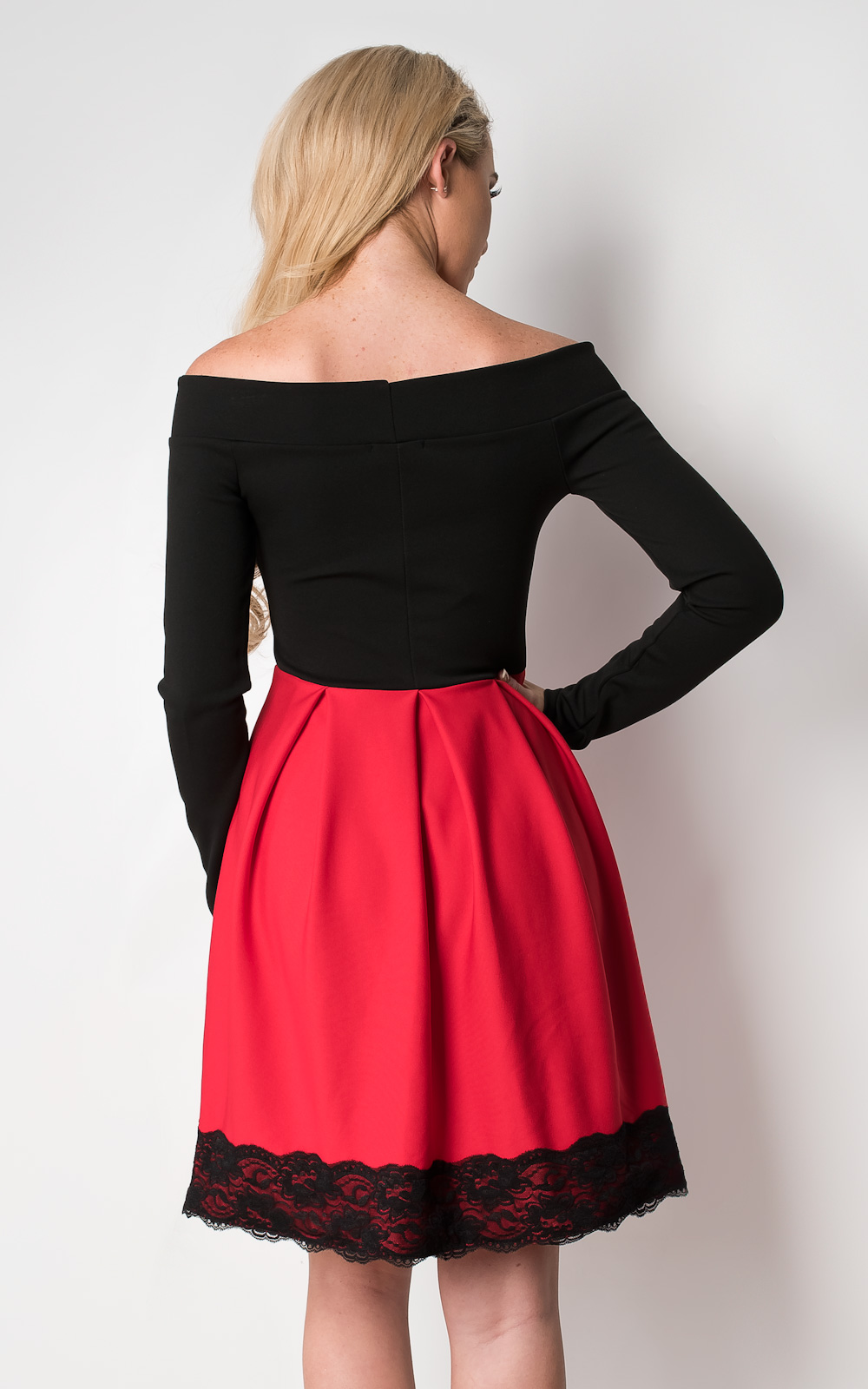 Caitlin Off Shoulder Skater Dress Thumbnail