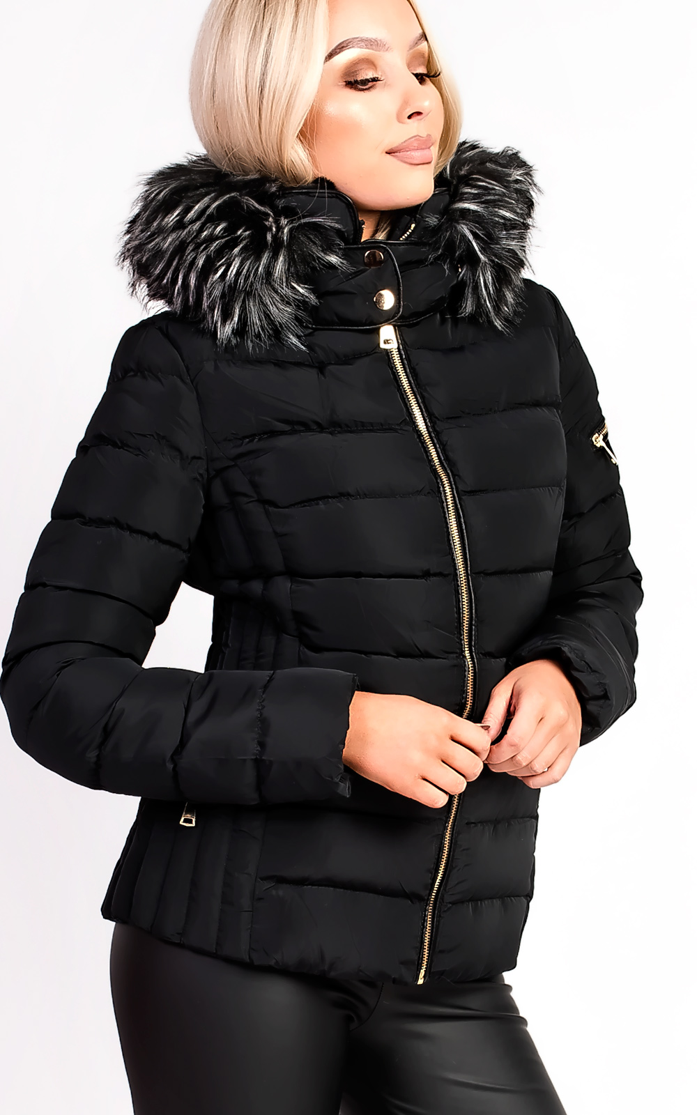 Harriet Padded Faux Fur Hooded Jacket Thumbnail