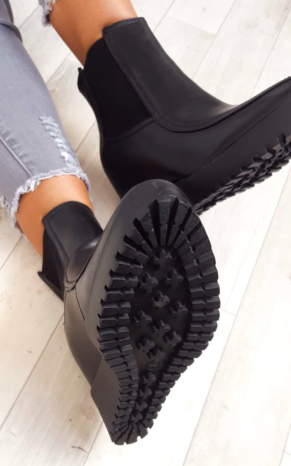 Kelsey Stretch Faux Leather Wedged Ankle Boots Thumbnail Kelsey Stretch Faux Leather Wedged Ankle Boots Thumbnail