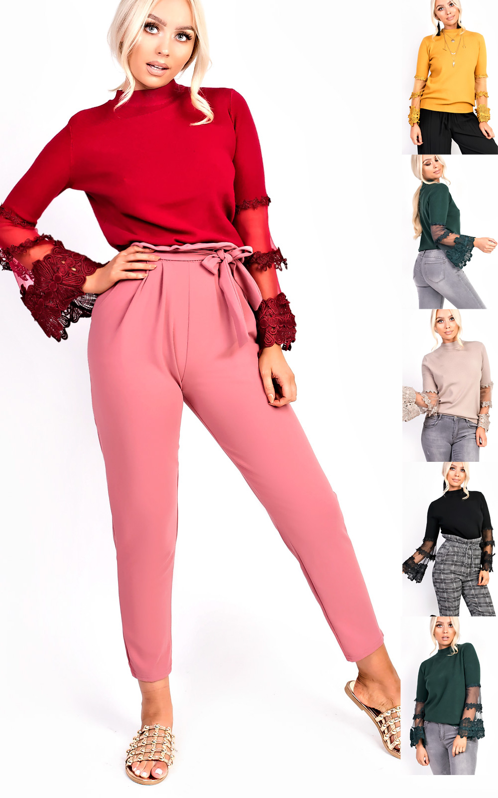 Jayla Embroidered Flare Sleeve Stretch Jumper Thumbnail Jayla Embroidered Flare Sleeve Stretch Jumper Thumbnail
