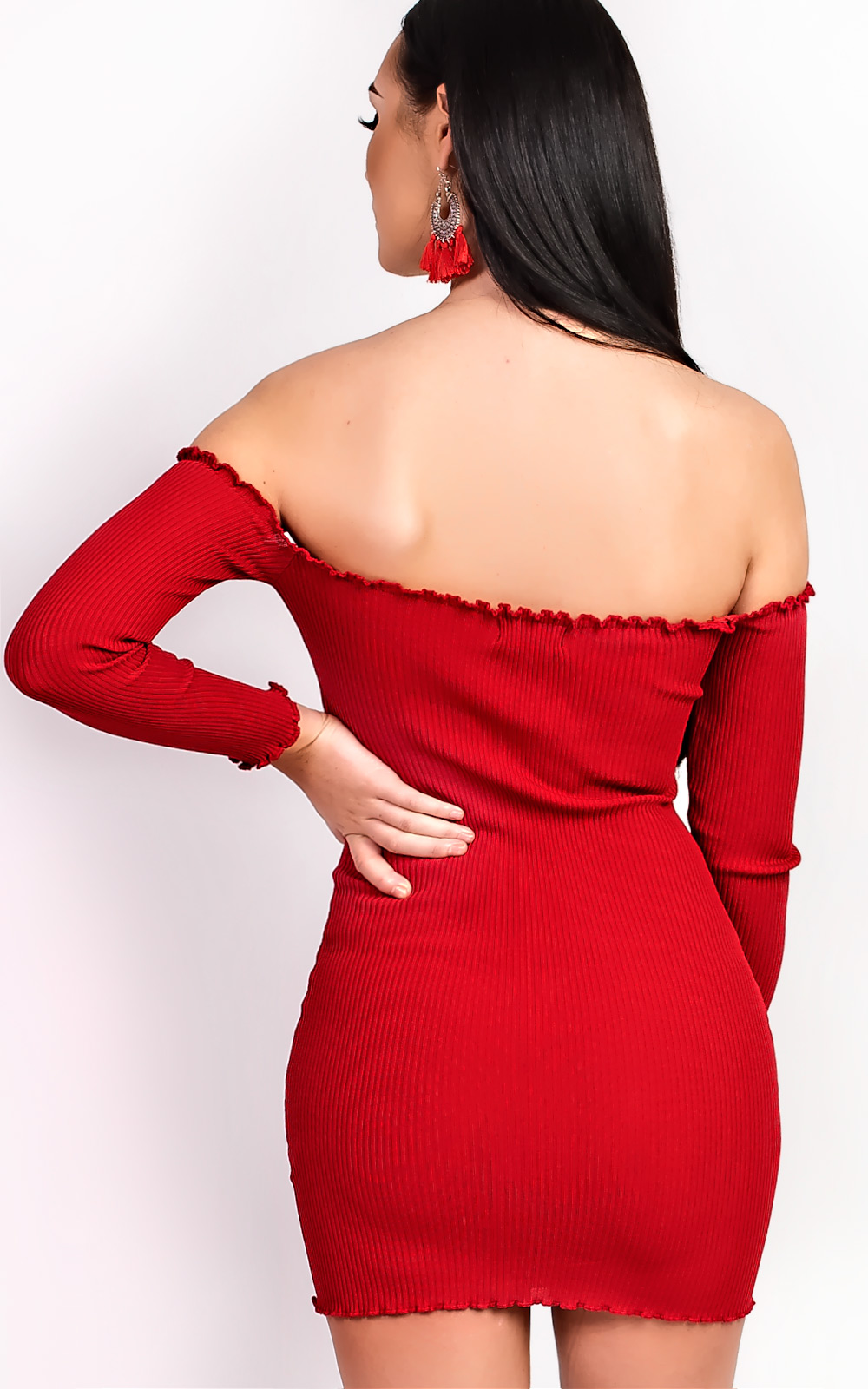 Loudria Bardot Stretch Mini Dress Thumbnail Loudria Bardot Stretch Mini Dress Thumbnail