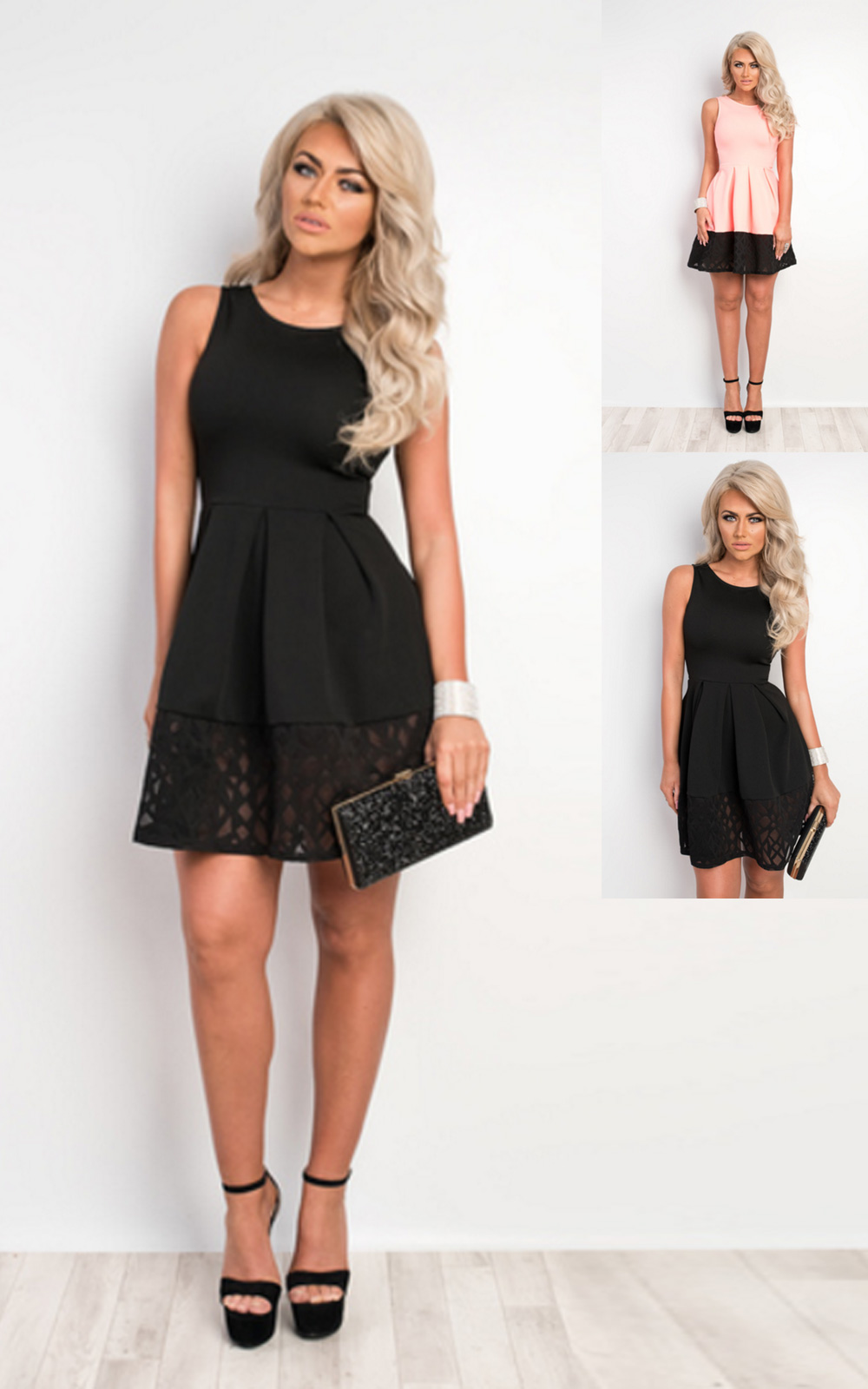 Anabella Laser Cut Skater Dress Thumbnail