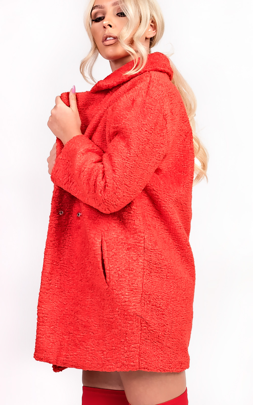 Kayli Boucle Collar Button Coat Thumbnail Kayli Boucle Collar Button Coat Thumbnail