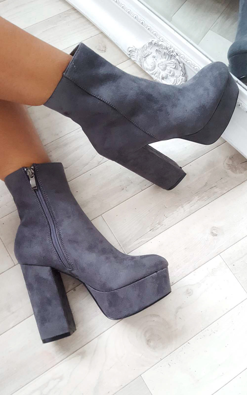 Robyn Suede Platform Boots Thumbnail