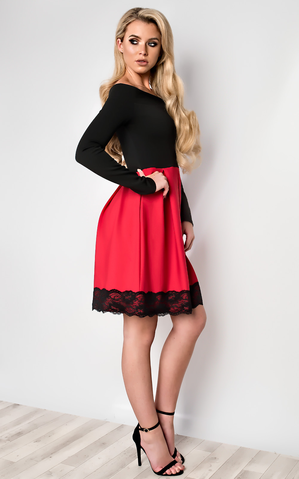 Caitlin Off Shoulder Skater Dress Thumbnail