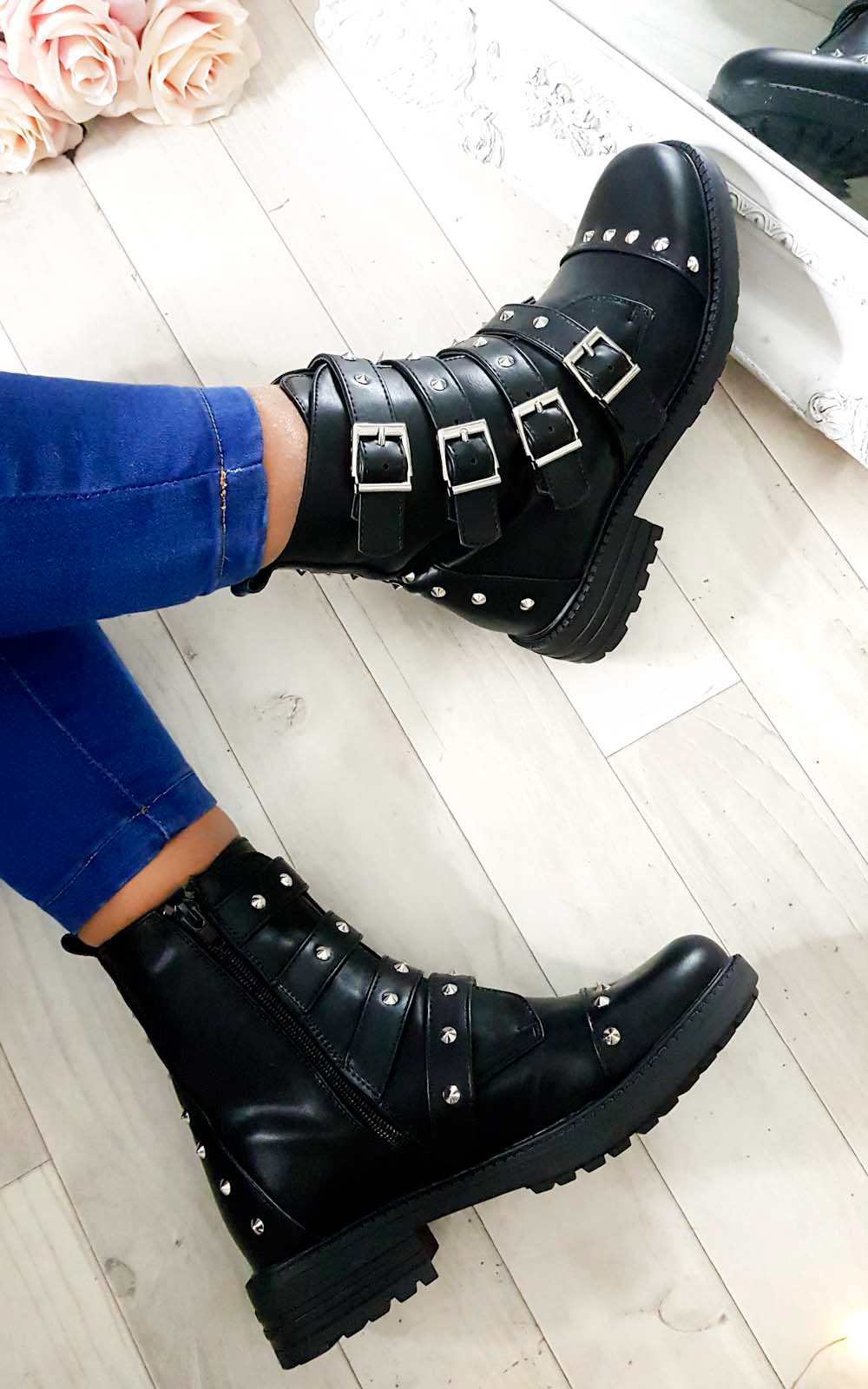 Brogan Studded Buckle Ankle Boots  Thumbnail