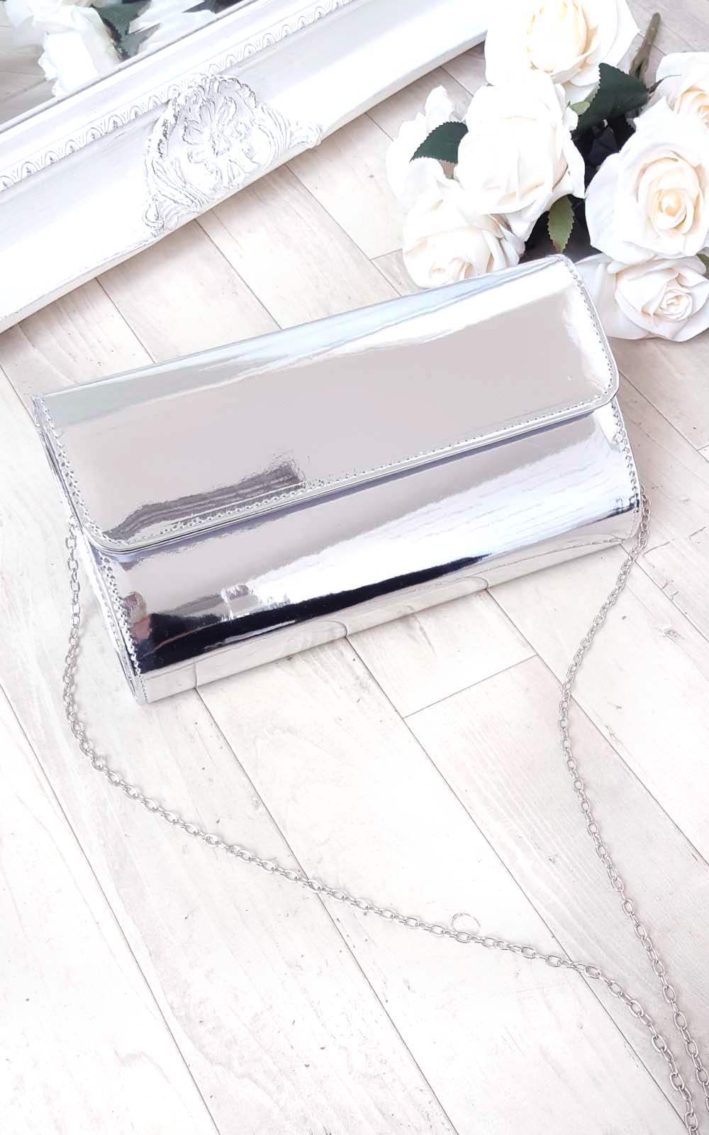 Mika Metallic Envelope Clutch Bag Thumbnail Mika Metallic Envelope Clutch Bag Thumbnail
