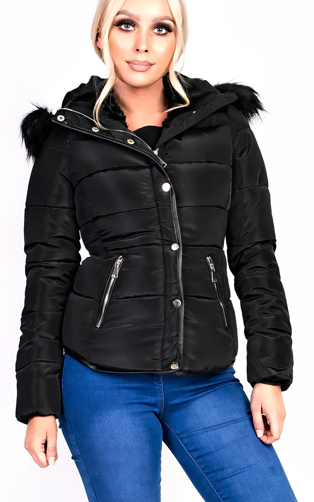 North Padded Faux Fur Hooded Jacket Thumbnail