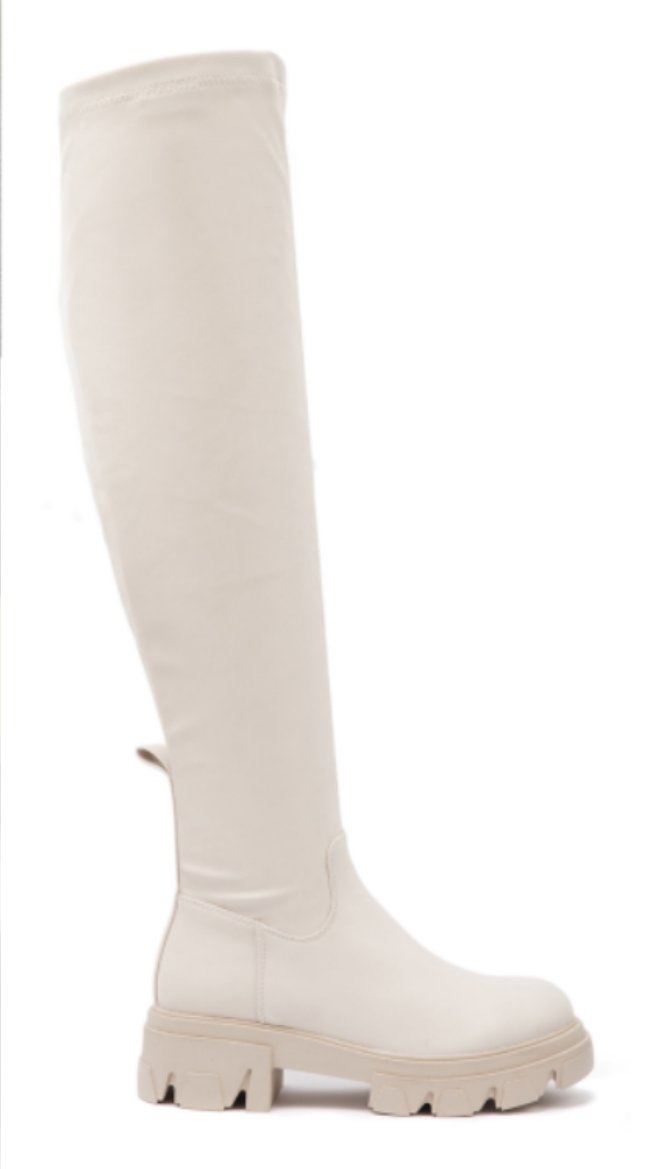 Blake Faux Leather Chunky Over-Knee Boots Thumbnail