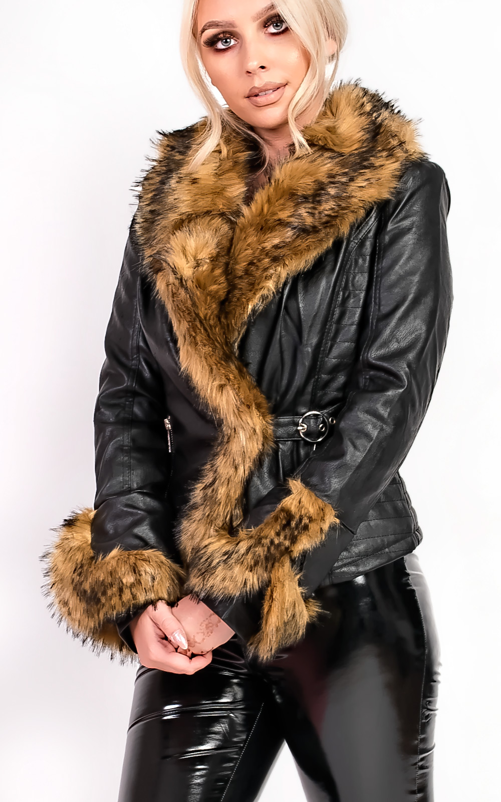 Rhianna Faux Fur Biker Jacket Rhianna Faux Fur Biker Jacket