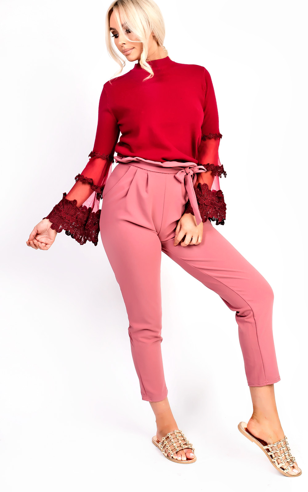 Jayla Embroidered Flare Sleeve Stretch Jumper Thumbnail Jayla Embroidered Flare Sleeve Stretch Jumper Thumbnail