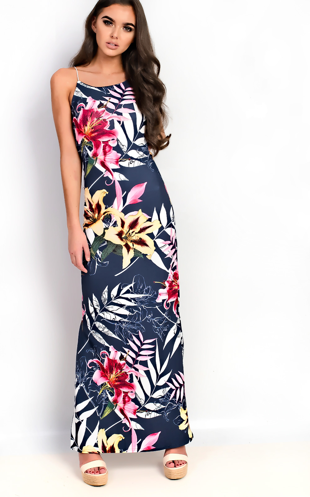 Brianna Floral Slit Side Maxi Dress