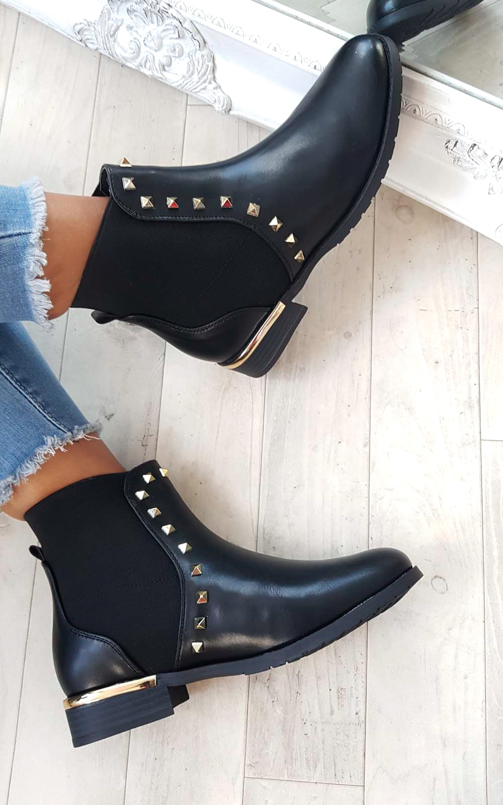 Shelly Studded Chelsea Ankle Boots Thumbnail Shelly Studded Chelsea Ankle Boots Thumbnail