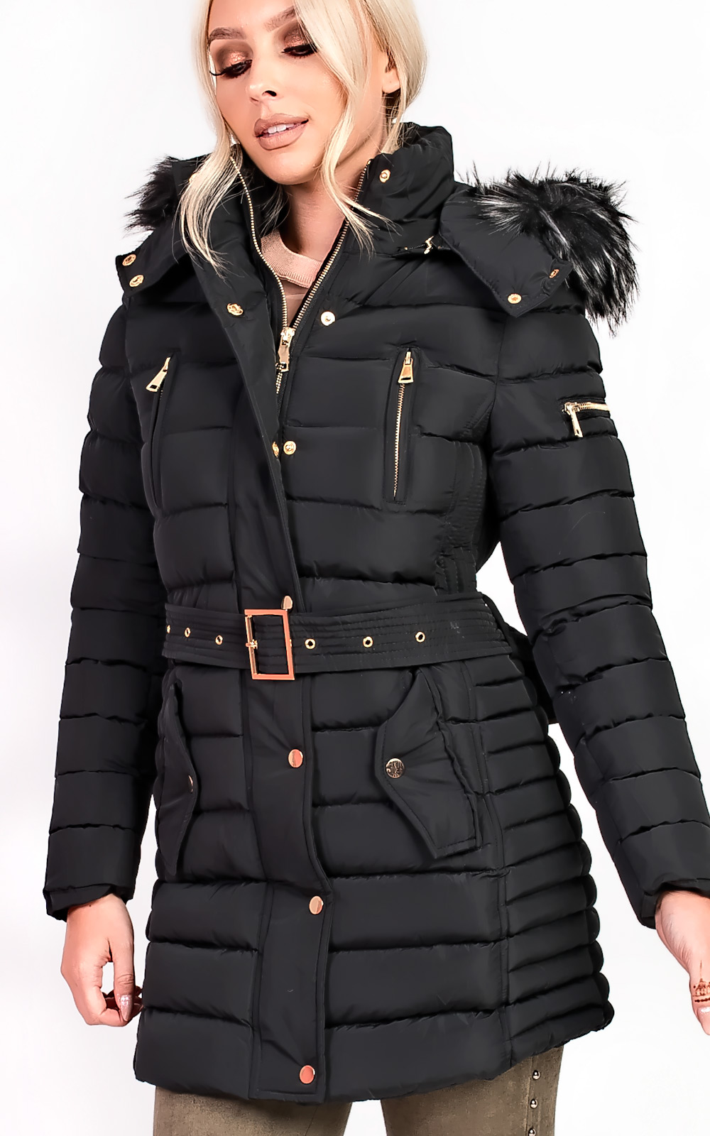 Lorita Padded Faux Fur Hooded Jacket