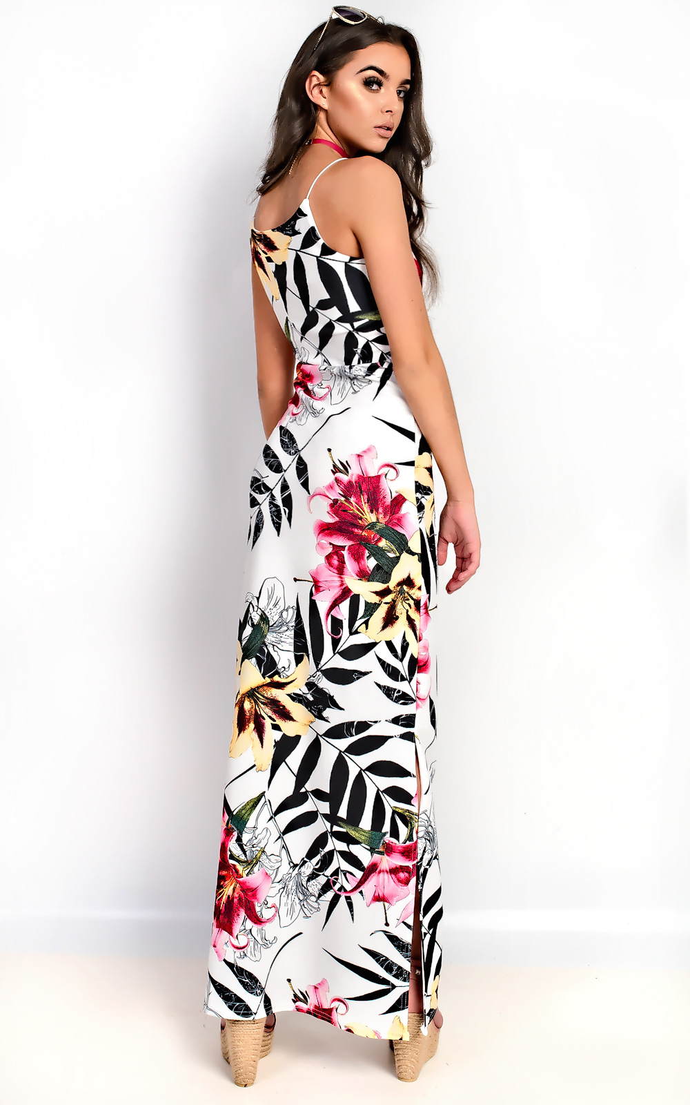 Brianna Floral Slit Side Maxi Dress Thumbnail